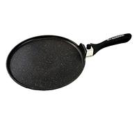 Schumann Professionnel - Crêpière Moove Revêtement en Pierre 28cm - Compatible Tous feux dont Induction - Fonte d'Aluminium Sans PFOA - Manche Amovible en Silicone