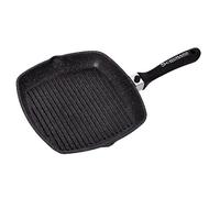 Schumann Professionnel - Poêle Grill Moove Revêtement en Pierre 28cm - Compatibles Tous feux dont Induction - Fonte d'Aluminium Sans PFOA - Manche Amovible en Silicone
