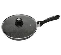Schumann Professionnel - Poêle Moove Revêtement en Pierre - Compatible Tous feux dont Induction - Fonte d'Aluminium - Manche Amovible en Silicone - Couvercle Inclus - 28cm