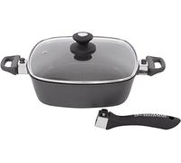 Sauteuse carrée revêtement pierre 28 cm - Schumann Professionnel - 2 poignées et 1 manche amovible