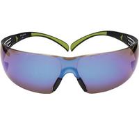 Lunettes de protection 3M SecureFit 400, branches noires/vertes, traitement anti-rayures, écran bleu, miroir, SF408AS-EU x1 morceau