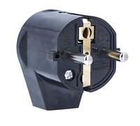 Schwabe 45042 Fiche coudée à Contact de Protection PVC 230 V Noir IP20 (Lot de 6)