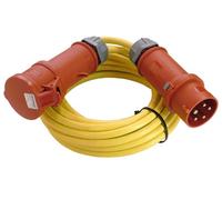 Rallonge as-Schwabe CEE 10 m, 400 V, 16 A, inverseur de phase, 5 x 2,5 mm², jaune, IP44