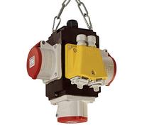 Schwabe 60768 IV DAT + Cube de courant électrique pour chantiers avec raccord pneumatique et prise réseau Protection IP 44
