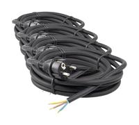 Schwabe Cordon d'alimentation en Caoutchouc 3 m Fiche 2PT+T Câble d'alimentation avec Embouts Chantiers et Industrie IP44 Noir I 60376 (Lot de 4)