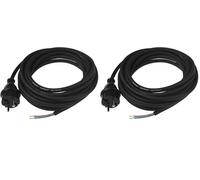 Schwabe Cordon d'alimentation pour Perceuse en Caoutchouc de 5 m H05RNF 2 x 1,0 mm² Câble Adaptateur avec Fils Dénudés Chantiers & Industrie IP44 Noir I 70530 (Lot de 2)