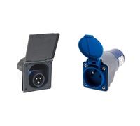 Schwabe Prise d'Alimentation CEE pour Caravanes 230V / 16A Prise à 3 Broche & Adaptateur compact sans câble Femelle 16A 2P+T en Mâle CEE17 pour CAMPING, NAUTISME... Zenitech