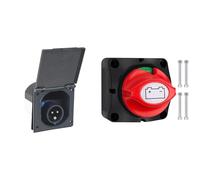 Schwabe Prise d'Alimentation CEE pour Caravanes 230V / 16A Prise à 3 Broches avec Couvercle & Bolatus Coupe Circuit Batterie 12V 24V 48V coupe batterie 12BothOFF
