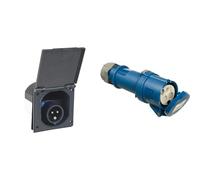 Schwabe Prise d'Alimentation CEE pour Caravanes 230V / 16A & Prise Mobile CEE Raccord Caravane Camping 230V / 16A à Visser Fiche Remplaçable Caravane et Campingcar Blue