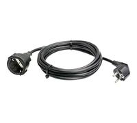 Schwabe Rallonge électrique pour prise type F 2 noir | Avec fiche de protection et coupleur de contact de protection - Rallonge Schuko 230 V/16 A avec gaine en plastique - IP20