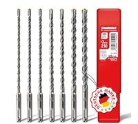 SCHWABENBACH® Foret SDS Plus Béton - Set de 7 Pièces 5-12mm x 210mm | Forets à Béton et Pierre de Haute Qualité | Compatibles Bosch, Hilti, Metabo | 5, 6, 8, 10, 12mm x 210mm