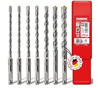 SCHWABENBACH® Foret SDS Plus Béton - Set de 7 Pièces 6-14mm x 160mm | Forets à Béton et Pierre de Haute Qualité | Compatibles Bosch, Hilti, Metabo | 6, 8, 10, 12, 14mm x 160mm