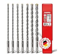 SCHWABENBACH® Foret SDS Plus Béton - Set de 7 Pièces 6-14mm x 210mm | Forets à Béton et Pierre de Haute Qualité | Compatibles Bosch, Hilti, Metabo | 6, 8, 10, 12, 14mm x 210mm