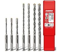 SCHWABENBACH® Foret SDS Plus Béton - Set de 7 Pièces - 6, 8, 10, 12mm x 110 & 160mm - Forets à Béton et Pierre de Haute Qualité - Compatibles Bosch, Hilti, Metabo (pas SDS MAX)