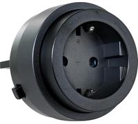 SCHWAIGER Adaptateur pour prise électrique modulable, prise domestique, adaptateur de charge USB, système Click & Twist 680 W/20 W, certifié VDE Ø 62 mm, montage sans outils, noir