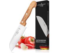 Schwertkrone Couteau Santoku 8 Pouces | Lame en Acier Inox & Manche en Bois d'Olivier - Élégance, Durabilité et Précision de Coupe