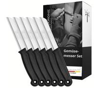 Schwertkrone Couteaux à Éplucher Premium, Acier Inoxydable de Solingen, Lot de 6 - Lame 8,5cm, Ergonomique pour Cuisine