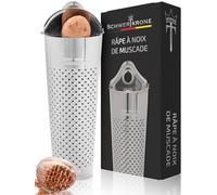 Schwertkrone Râpe à Muscade 11 cm Acier Inoxydable avec Rangement - Râpe a Noix de Muscade - Pratique pour Râper Muscade, Chocolat et Citron