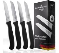 Schwertkrone Set de 4 couteaux à légumes tranchants Couteau de cuisine couteau à éplucher Made in Germany inoxydable 3 » / tirage manuel - coupe fine - super tranchant - passe au lave-vaisselle