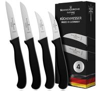 Schwertkrone Set de 4 couteaux de Solingen - Couteaux de cuisine tranchants à lame droite et courbe, inoxydables et lavables au lave-vaisselle