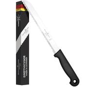 Schwertkrone Solingen Couteau à pain à lame crantée - acier inoxydable, lame de 19 cm, lavable au lave-vaisselle, Made in Germany - Pour le pain et les petits pains