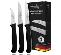 Schwertkrone Solingen Premium Set de couteaux à légumes 3 pièces - Couteaux de cuisine à lame droite, courbe et dentelée, lavables au lave-vaisselle