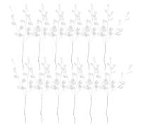 Scicalife Cristal Bourgeon Branches 50 Pièces Fleur Artificielle Tige avec Cristal Acrylique Perle de Baisse 16Cm pour Le Mariage Bricolage Artisanat (Blanc)