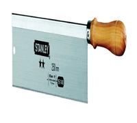 Stanley Scie à araser 1-15-140 – Poignée bois, 250 mm, dos renforcé – Fabriquée en France