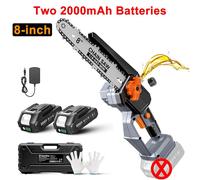 Scie à batterie - Mini-scie circulaire - 20 V - Moteur sans balais de 1000 W - Lame de 20,3 cm - 2 batteries de 2000 mAh - Lubrification automatique de la chaîne - Prise européenne