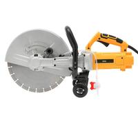 Scie à béton 35 cm - Scie à tronçonner électrique - 3000 W - Coupe à l'eau - Disque de 350 mm - Protection anti-fuites - Prise UE - Jaune