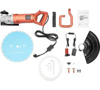 Scie à béton électrique - Scie circulaire - 3000 W - Profondeur de coupe max. 13,5 cm - Coupe à l'eau sans poussière - Moteur en cuivre pur - Pour carrelage, marbre, granit - Rouge