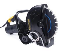 Scie à béton et à pierre - Scie à tronçonner/scie de sol électrique - 2800 W - prise 220 V EU - 4600 tr/min - profondeur de coupe 2-12 cm - coupes à 90° - Avec tuyau d'eau et pompe - Noir