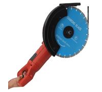 Scie à béton, puissance 3000W, diamètre de la lame 35 cm, profondeur de coupe 13,5 cm, vitesse 3800 tr/min, méthode d'aspiration des poussières : eau (utilisation en milieu humide)