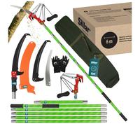 Sillar - Kit de scie télescopique pour branches de 6 m avec sécateur à câble + 3 lames de scie – Scie d'élagage de jardin