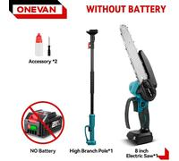 Scie à branches télescopique et taille-haie 2-en-1 - Moteur sans balais - 5 500 W - Sans fil, sans batterie - Lame de 20 cm - Or