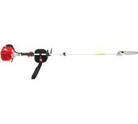 Scie à chaîne élagueuse - Moteur 43 cm³ 2 temps essence - Télescopique 2,4–3,5 m - Pour l'élagage des branches et des arbres - Grande portée - Rouge