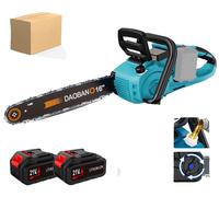 Scie à chaîne électrique, 16 pouces, moteur sans balais, kit avec 2 batteries