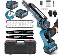Scie à chaîne électrique compacte, batterie 8000 mAh, 21 V - Puissance : 1200 W - Longueur de la chaîne : 8 pouces - Idéale pour le jardin et le travail du bois