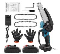 Scie à chaîne électrique compacte - Modèle A - 18 V - Lame de 15,2 cm - 2 batteries - Protection pivotante de 0 à 130° - Poignée ergonomique - Idéale pour l'élagage