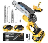 Scie à chaîne électrique compacte, modèles 8 et 6 pouces, 21V, moteur sans balais, 2 batteries de 4,0 Ah