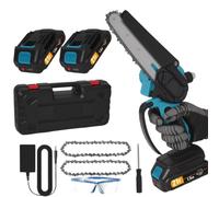 Scie à chaîne électrique compacte - Scie d'élagage maniable - Modèle M - Lame de 15 cm - 18 V - 2 batteries - 1200 tr/min - Compatible avec Makita 18 V