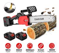 Scie à chaîne électrique - Coupe-branches télescopique - Moteur sans balais - 3500 W - Lame de 30 cm - Compatible avec batterie 21 V