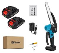 Scie à chaîne électrique, moteur sans balais, fonctionnement sans fil, kit avec 2 batteries