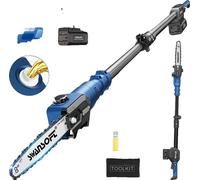 Scie à chaîne électrique, moteur sans balais, tige télescopique, scie à chaîne CS-10, deux batteries, scies à chaîne télescopiques