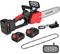 Scie à chaîne électrique sans fil 21V - Moteur sans balais - Lame de 30 cm - Modèle à main - Batterie incluse - Idéale pour la coupe de bois et l'élagage