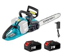 Scie à chaîne électrique sans fil 40 cm - Moteur électrique sans balais 3500 W - Livrée avec 2 batteries - Idéale pour la coupe de bois et l'élagage - Prise européenne