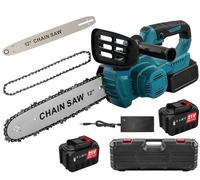 Scie à chaîne électrique sans fil de 30 cm - Scie à chaîne manuelle de 1500 W - Batterie 21 V incluse - Sans fil, idéale pour le travail du bois, le jardinage et l'élagage - Pack standard