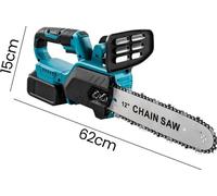 Scie à chaîne électrique sans fil - lame de 30 cm, moteur sans balais - 0 à 8000 tr/min - pour la coupe du bois et des arbres - système de batterie 18V - coffret comprenant 2 batteries