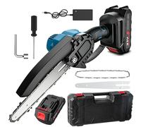 Scie à chaîne électrique sans fil - Mini scie à chaîne - 3000 W - Lame de 15 cm - Scie à branches sans fil pour le jardin - Modèle portable - Kit comprenant 1 batterie