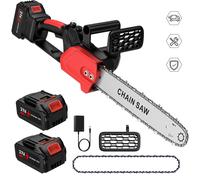 Scie à chaîne électrique sans fil - Moteur sans balais - 3500 W - 21 V - Portable - Livrée avec 2 batteries - Idéale pour le travail du bois et l'élagage